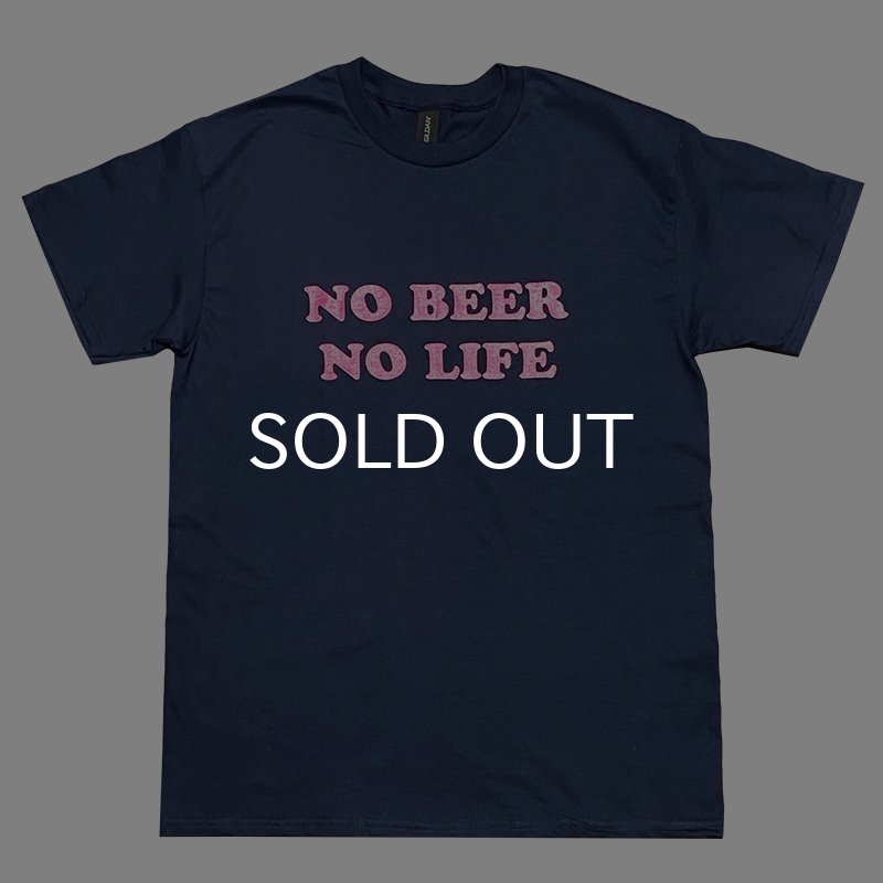 画像1: NO BEER NO LIFE Tシャツ (NAVY/HOT PINK) (1)