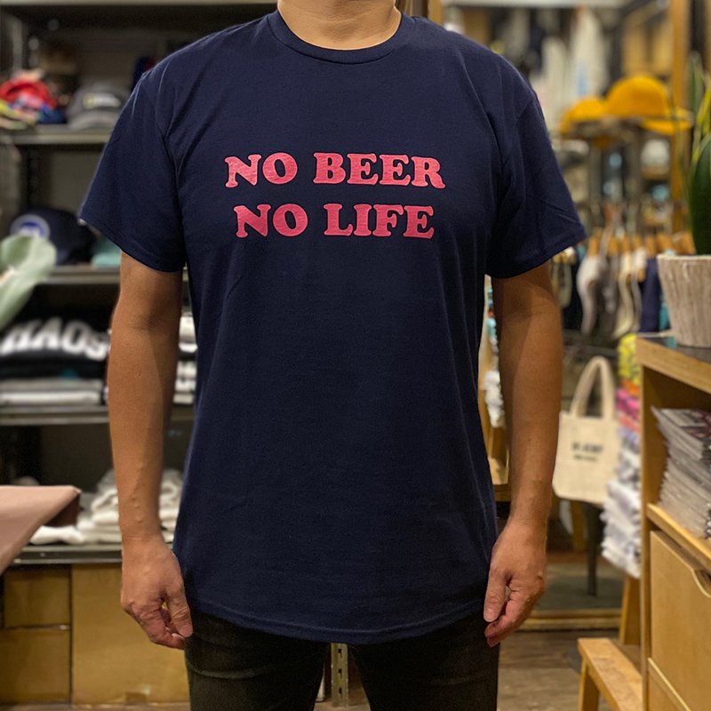 画像3: NO BEER NO LIFE Tシャツ (NAVY/HOT PINK) (3)