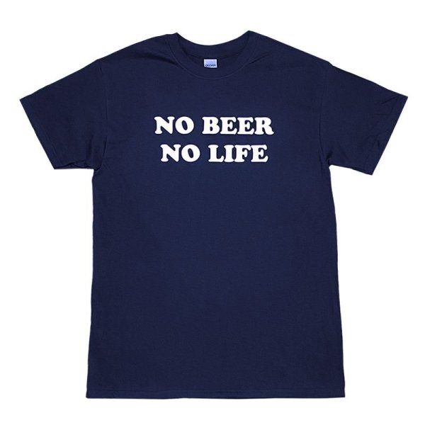 画像1: NO BEER NO LIFE Tシャツ (NAVY) (1)