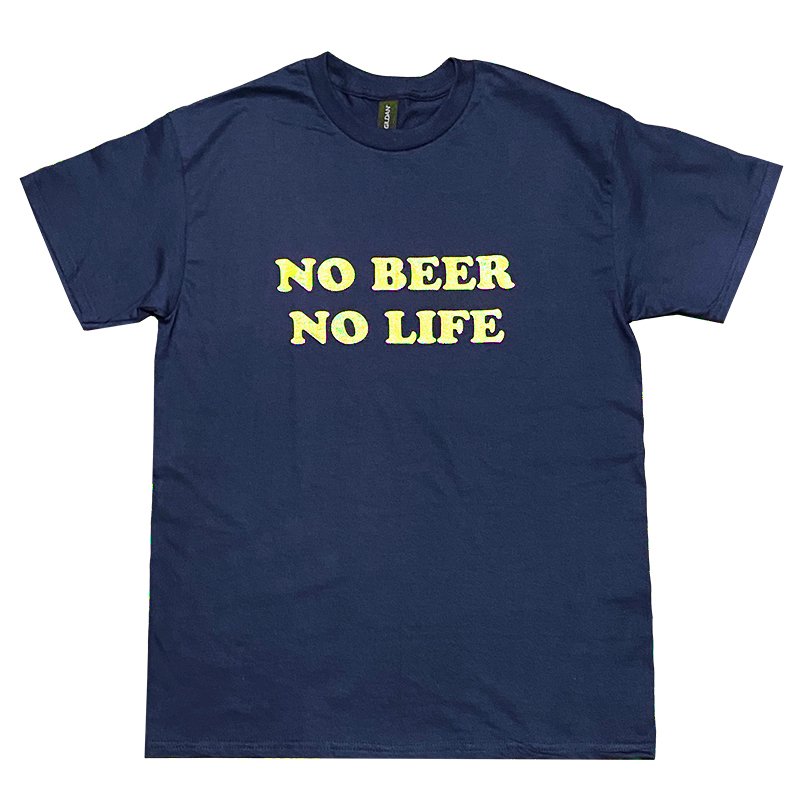 画像1: NO BEER NO LIFE Tシャツ (NAVY/YELLOW) (1)
