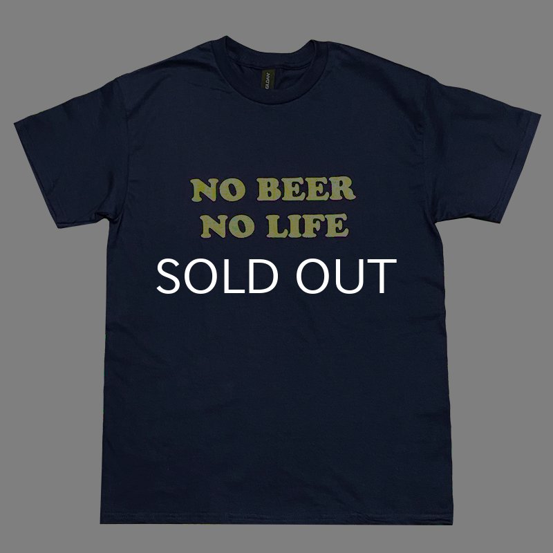 画像1: NO BEER NO LIFE Tシャツ (NAVY/YELLOW) (1)