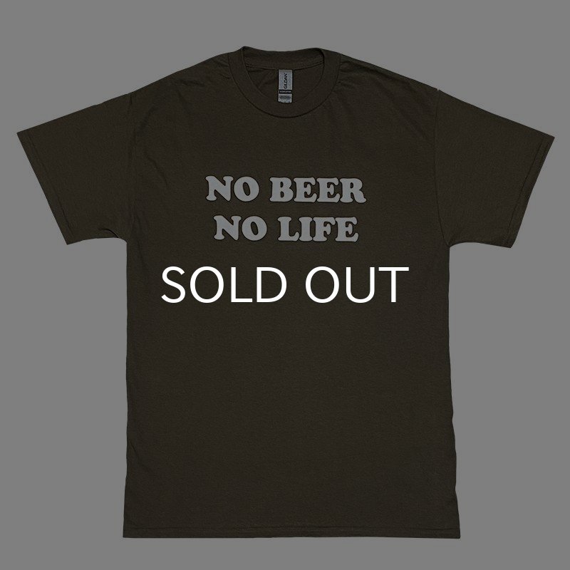 画像1: NO BEER NO LIFE Tシャツ (OLIVE/WHITE) (1)