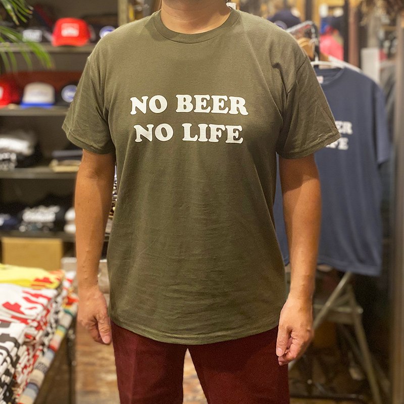 画像3: NO BEER NO LIFE Tシャツ (OLIVE/WHITE) (3)