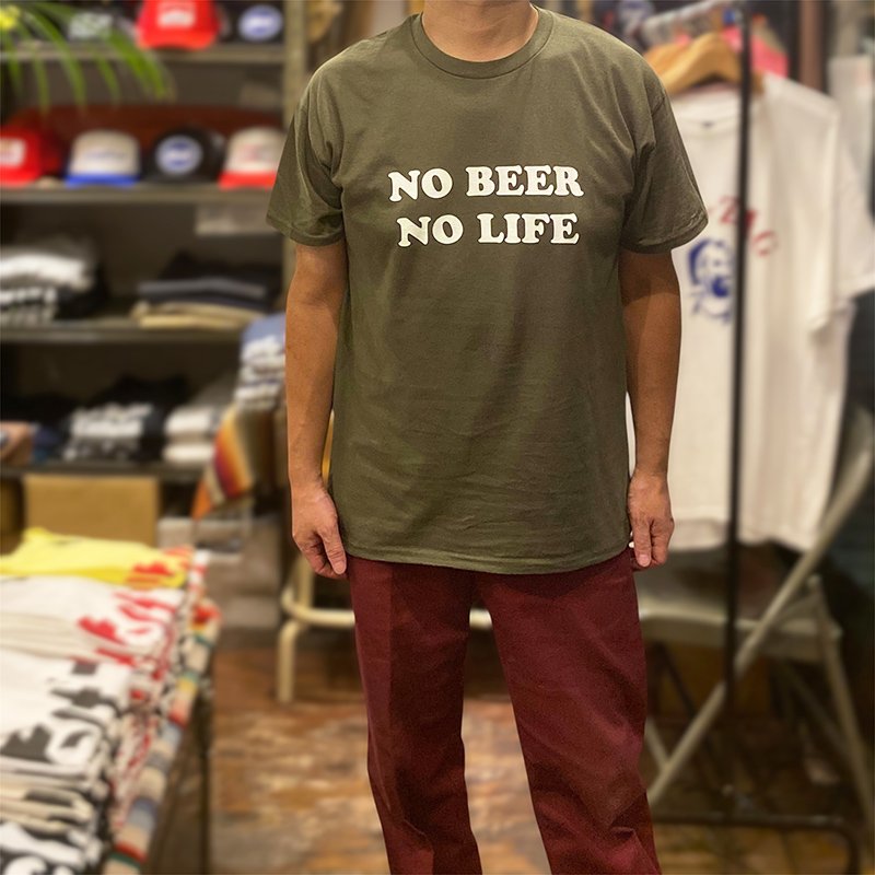 画像4: NO BEER NO LIFE Tシャツ (OLIVE/WHITE) (4)