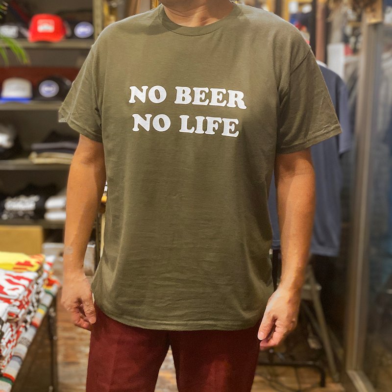 画像5: NO BEER NO LIFE Tシャツ (OLIVE/WHITE) (5)