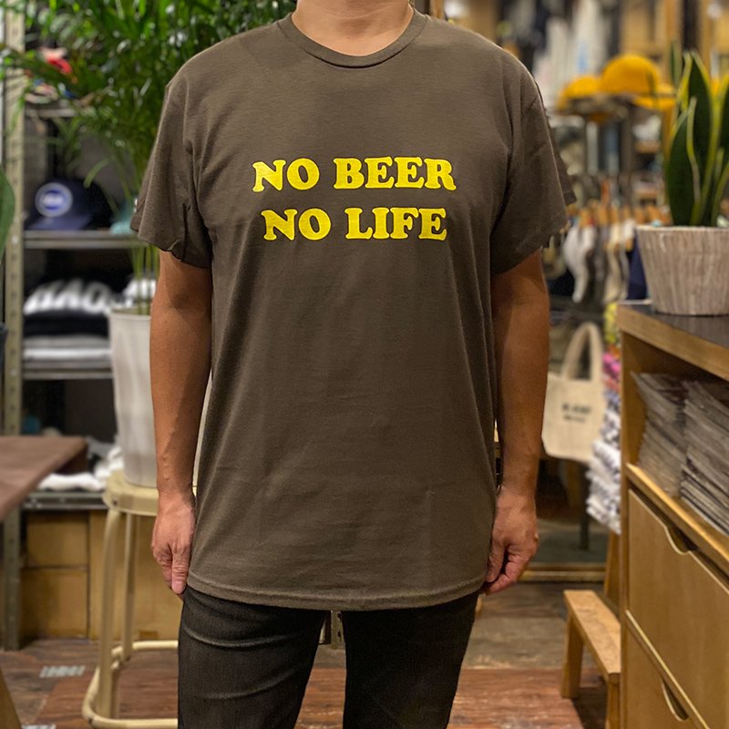 画像3: NO BEER NO LIFE Tシャツ (OLIVE/YELLOW) (3)