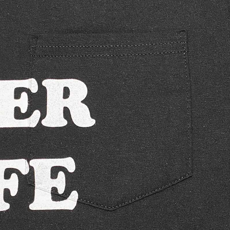 画像4: NO BEER NO LIFE POCKET Tシャツ (BLACK) (4)