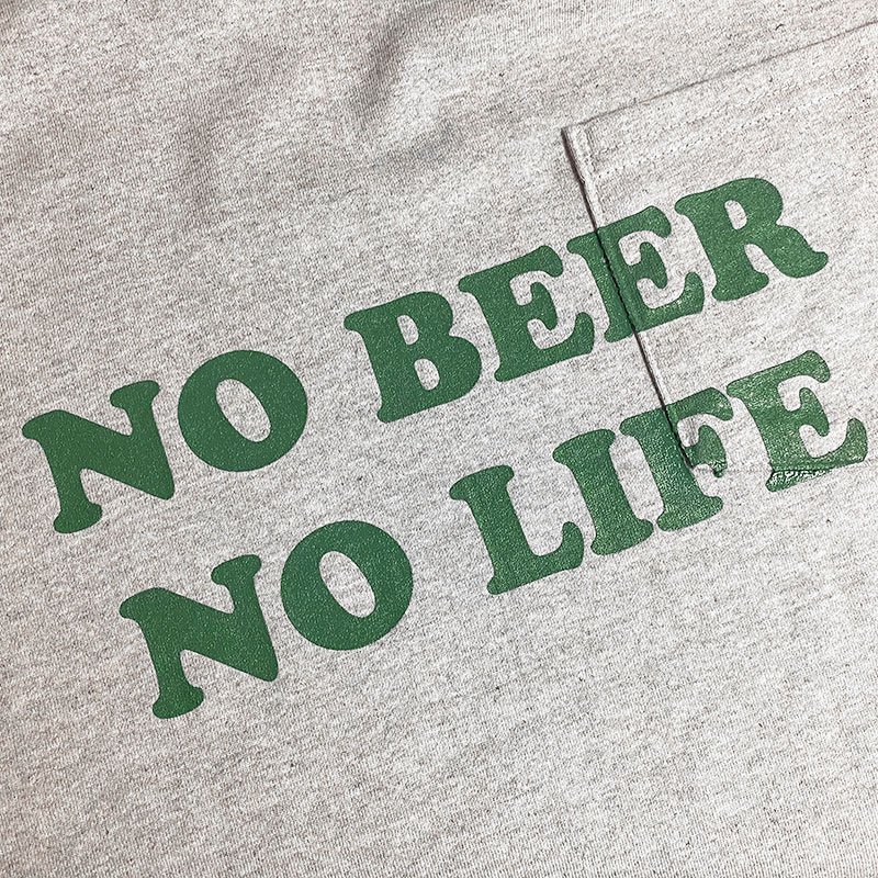 画像2: NO BEER NO LIFE POCKET Tシャツ (GREY/BRITISH GREEN) (2)