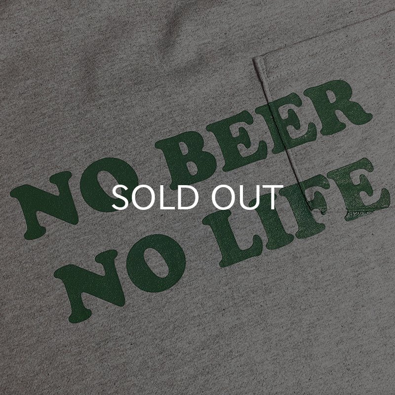画像2: NO BEER NO LIFE POCKET Tシャツ (GREY/BRITISH GREEN) (2)