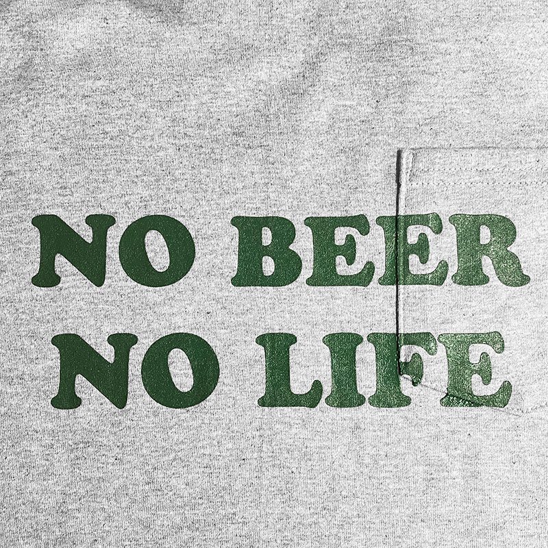 画像3: NO BEER NO LIFE POCKET Tシャツ (GREY/BRITISH GREEN) (3)