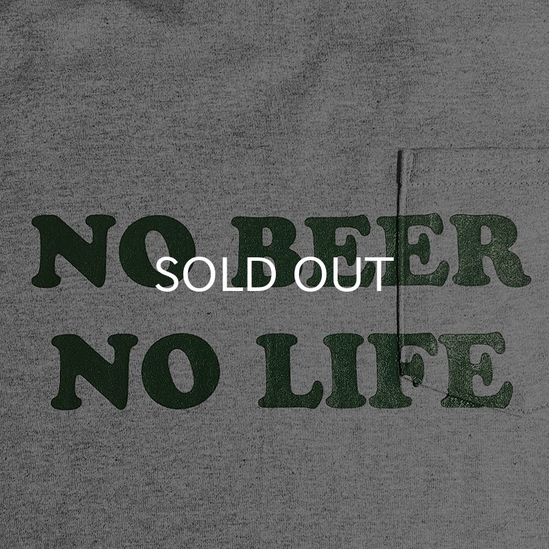 画像3: NO BEER NO LIFE POCKET Tシャツ (GREY/BRITISH GREEN) (3)