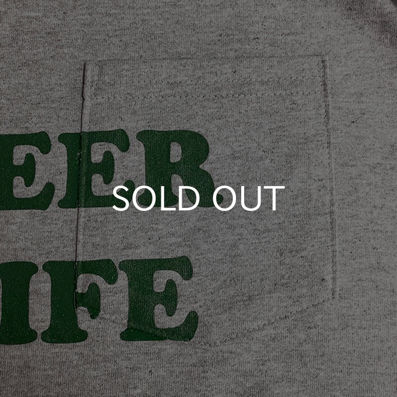 画像4: NO BEER NO LIFE POCKET Tシャツ (GREY/BRITISH GREEN) (4)