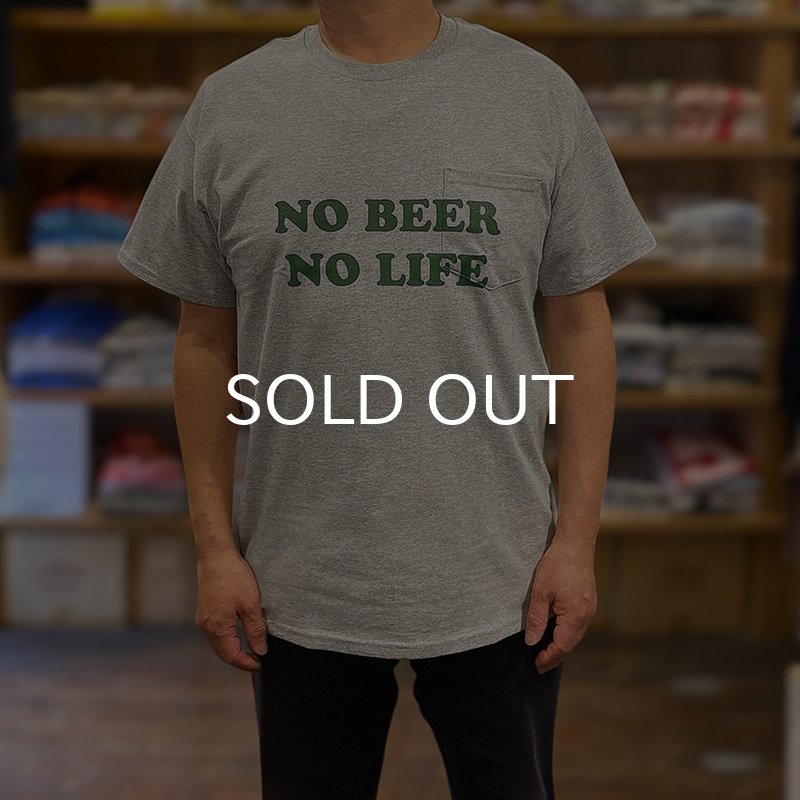 画像6: NO BEER NO LIFE POCKET Tシャツ (GREY/BRITISH GREEN) (6)