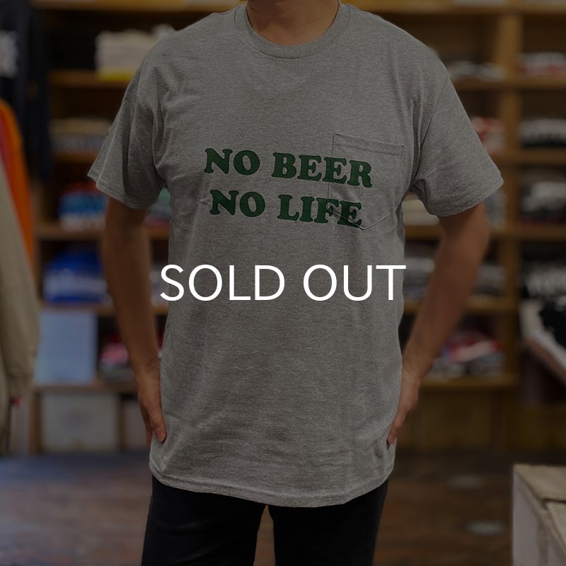 画像8: NO BEER NO LIFE POCKET Tシャツ (GREY/BRITISH GREEN) (8)