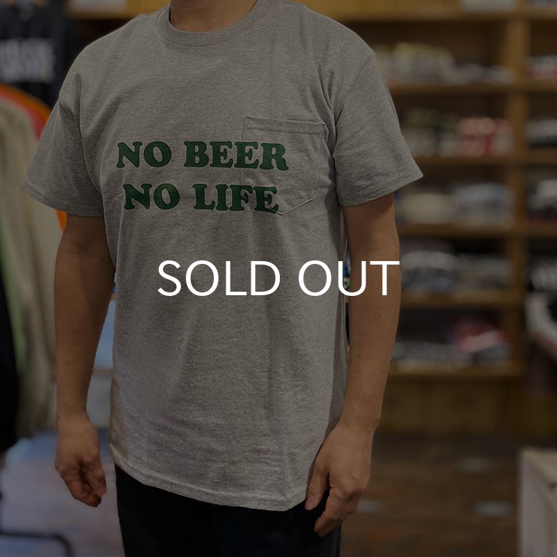 画像7: NO BEER NO LIFE POCKET Tシャツ (GREY/BRITISH GREEN) (7)