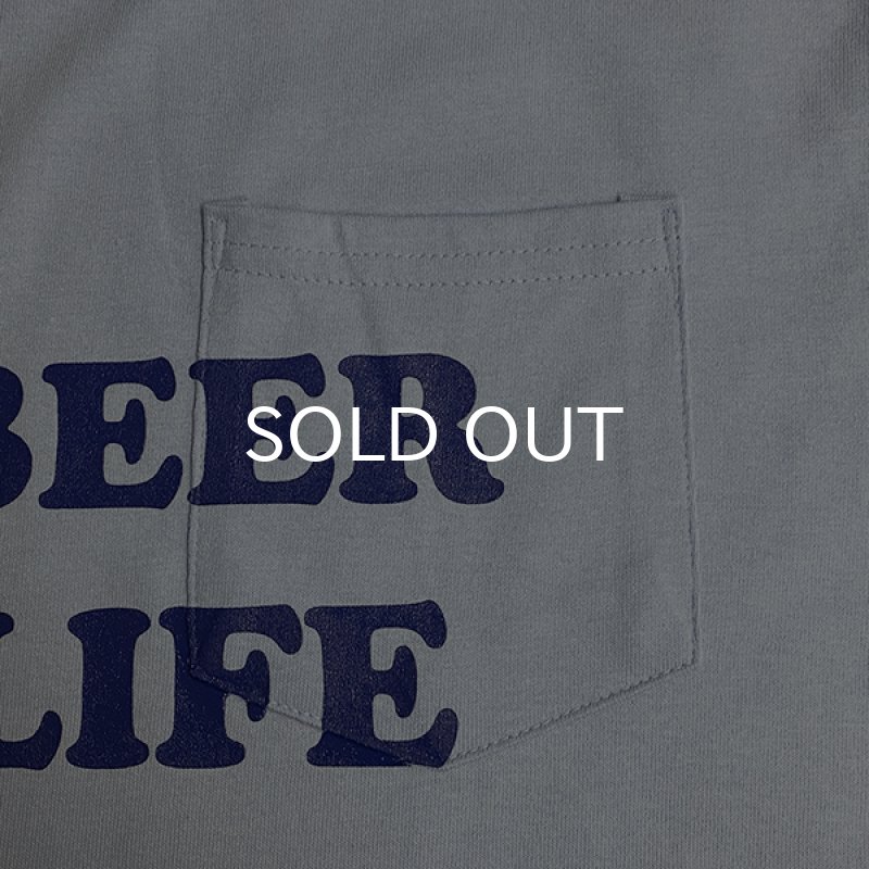 画像4: NO BEER NO LIFE POCKET Tシャツ (LIGHT BLUE/NAVY) (4)