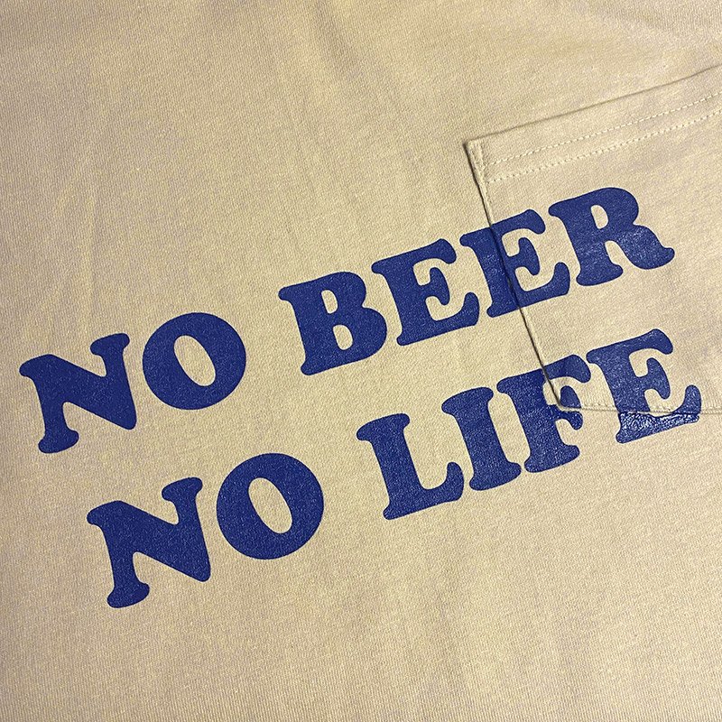 画像2: NO BEER NO LIFE POCKET Tシャツ (SAND/NAVY) (2)