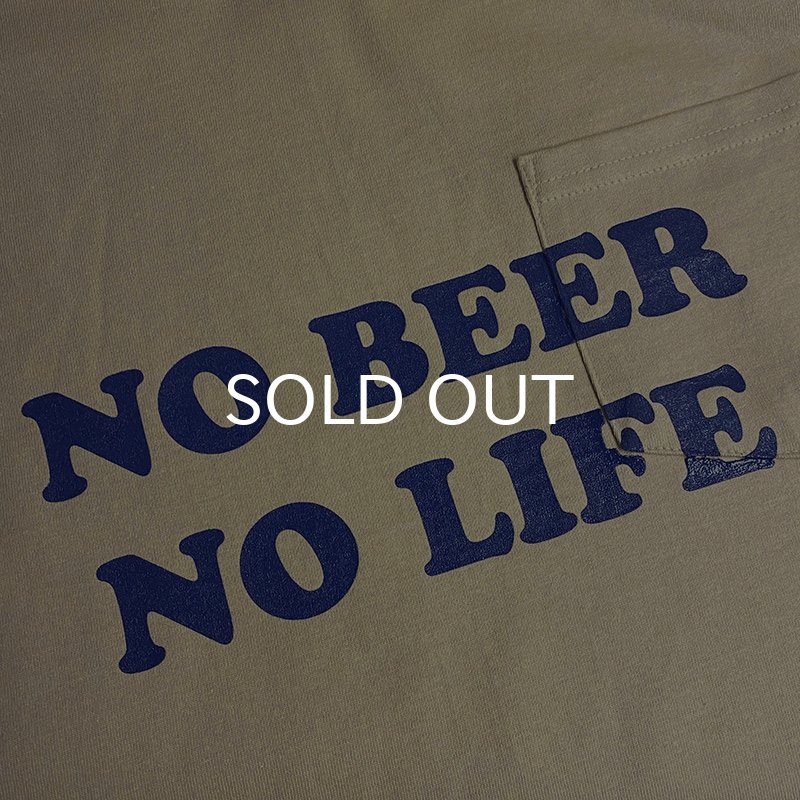 画像2: NO BEER NO LIFE POCKET Tシャツ (SAND/NAVY) (2)
