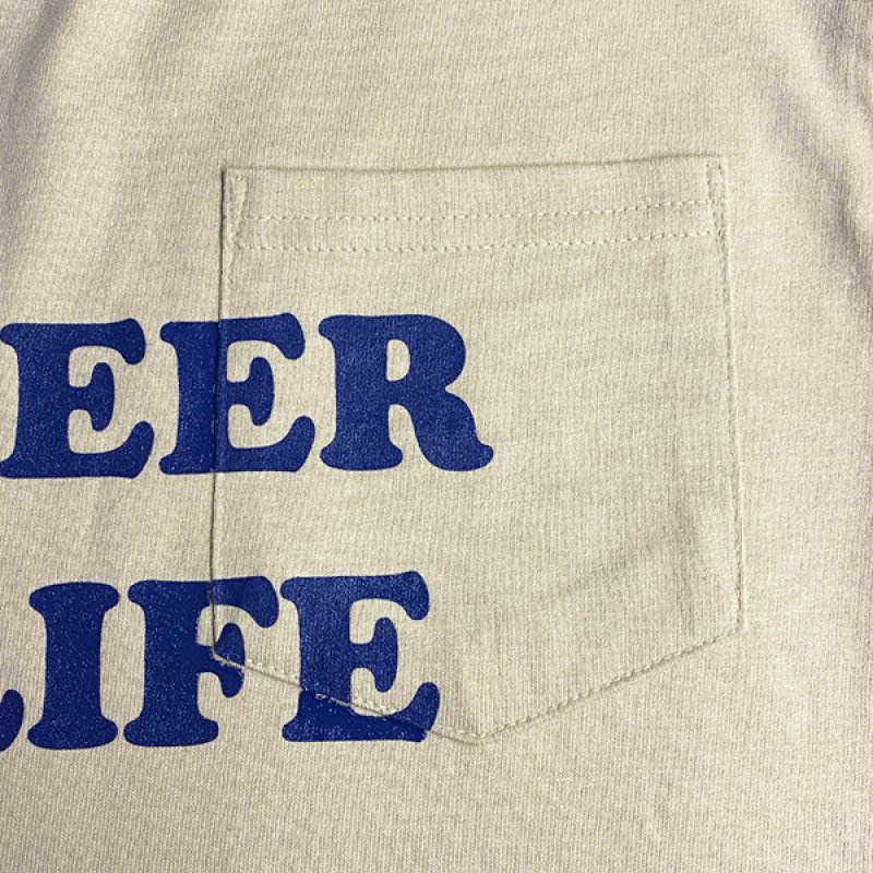画像4: NO BEER NO LIFE POCKET Tシャツ (SAND/NAVY) (4)