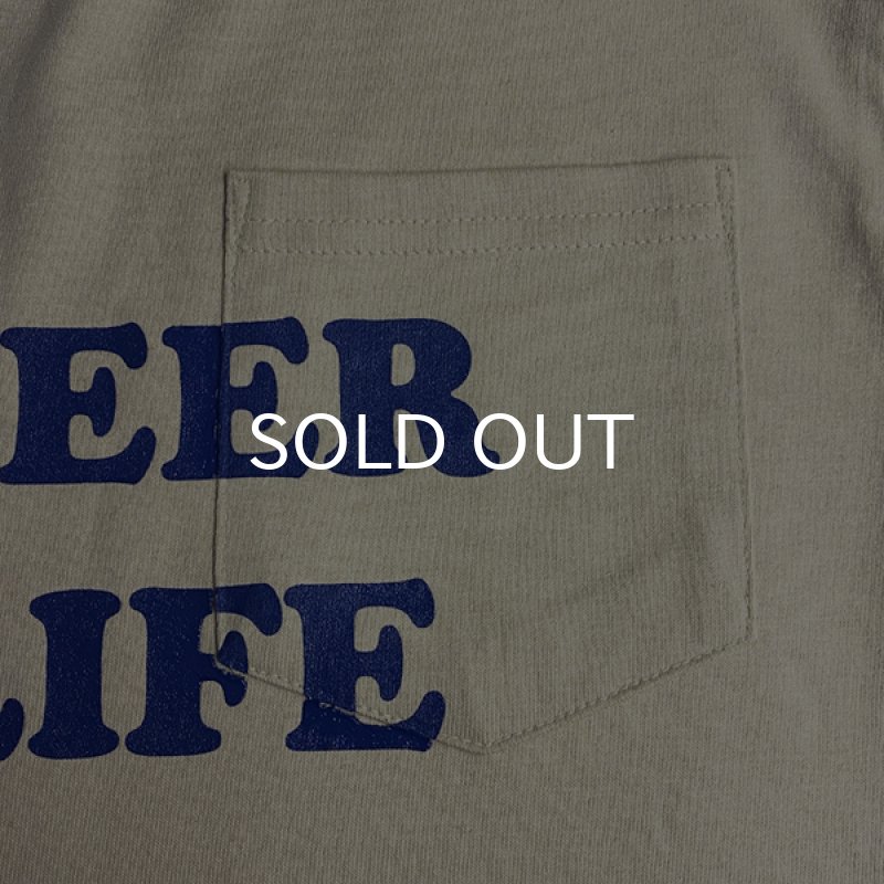 画像4: NO BEER NO LIFE POCKET Tシャツ (SAND/NAVY) (4)