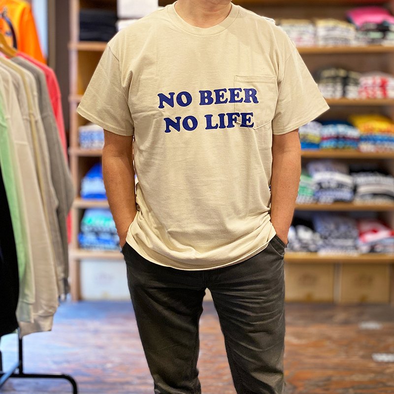 画像6: NO BEER NO LIFE POCKET Tシャツ (SAND/NAVY) (6)