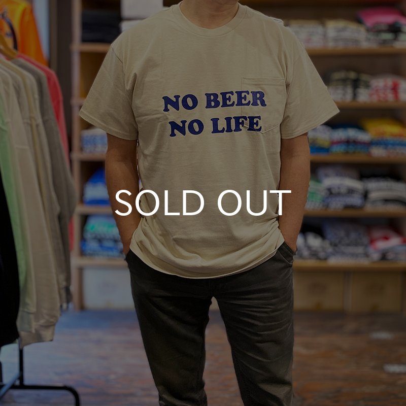 画像6: NO BEER NO LIFE POCKET Tシャツ (SAND/NAVY) (6)