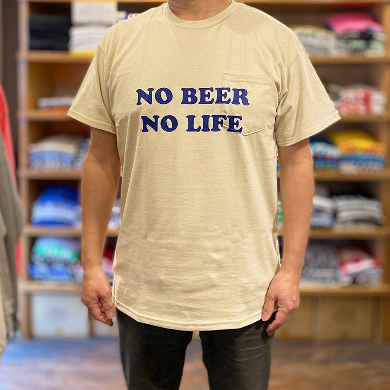 画像7: NO BEER NO LIFE POCKET Tシャツ (SAND/NAVY) (7)