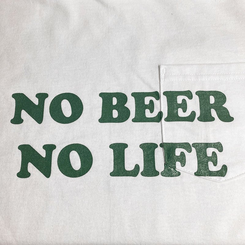 画像3: NO BEER NO LIFE POCKET Tシャツ (WHITE/BRITISH GREEN) (3)