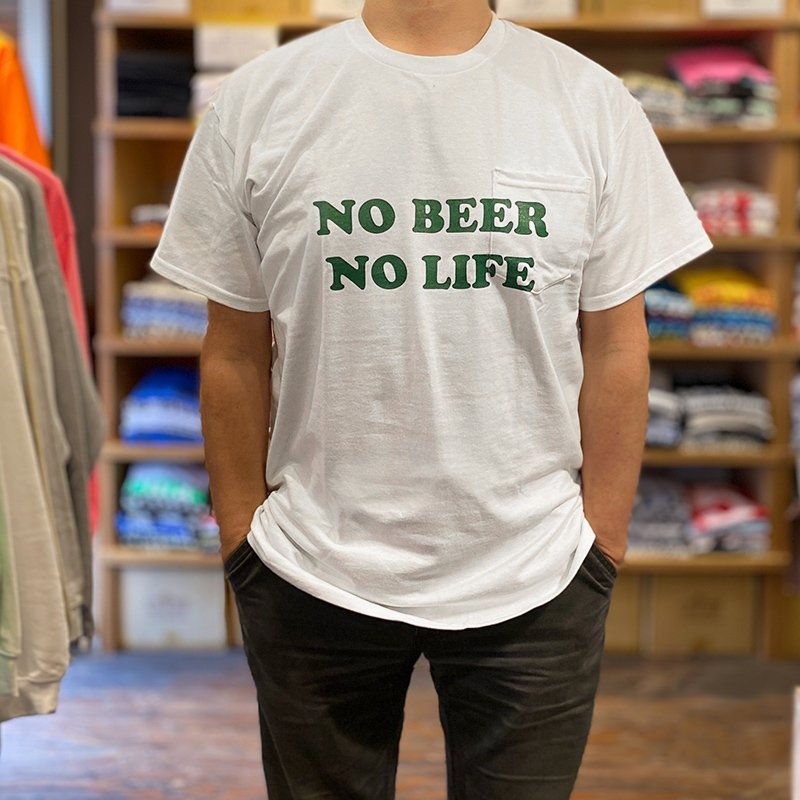画像6: NO BEER NO LIFE POCKET Tシャツ (WHITE/BRITISH GREEN) (6)