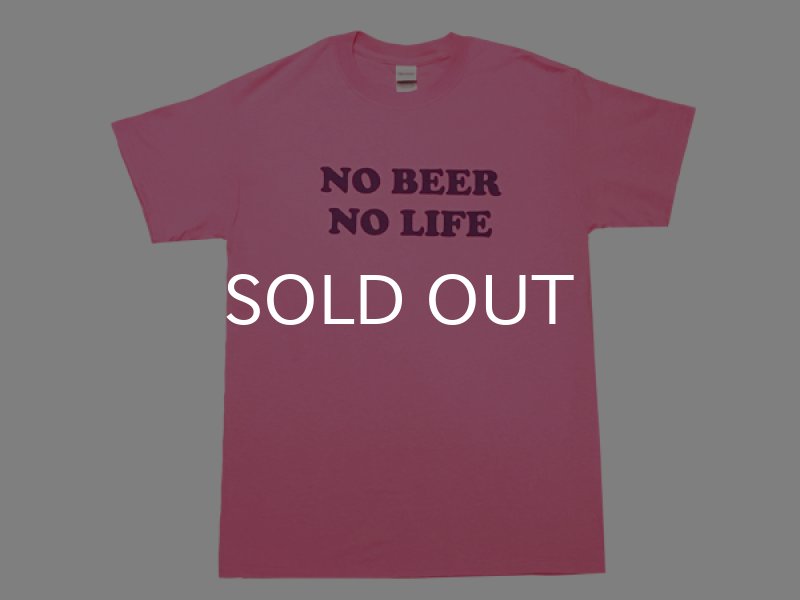 画像1: NO BEER NO LIFE Tシャツ (SAFETY PINK/PURPLE) (1)