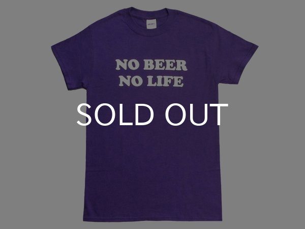 画像1: NO BEER NO LIFE Tシャツ (PURPLE/WHITE) (1)