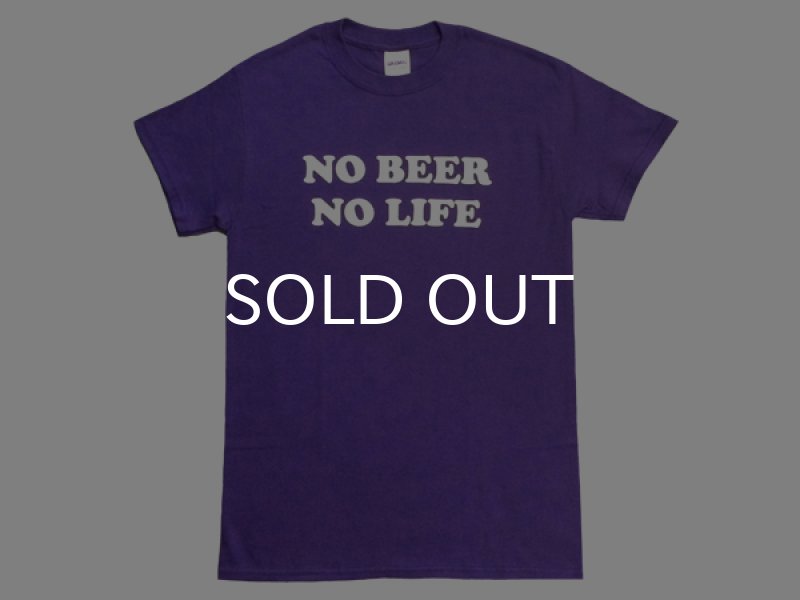 画像1: NO BEER NO LIFE Tシャツ (PURPLE/WHITE) (1)