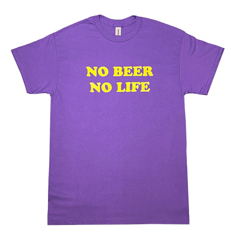 画像1: NO BEER NO LIFE Tシャツ (PURPLE/YELLOW) (1)