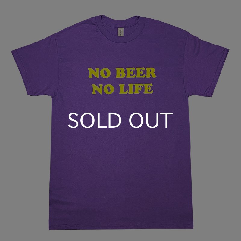 画像1: NO BEER NO LIFE Tシャツ (PURPLE/YELLOW) (1)