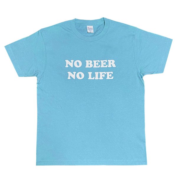 画像1: NO BEER NO LIFE Tシャツ (SEA BLUE) (1)