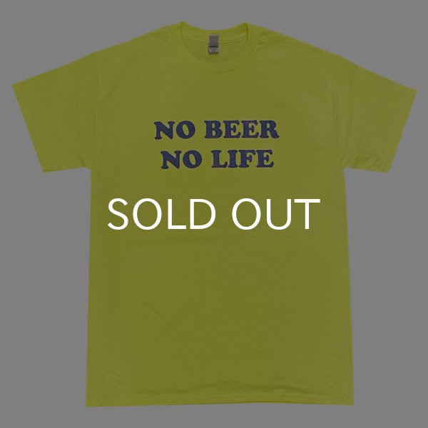 画像1: NO BEER NO LIFE Tシャツ (SAFETY GREEN/NAVY) (1)
