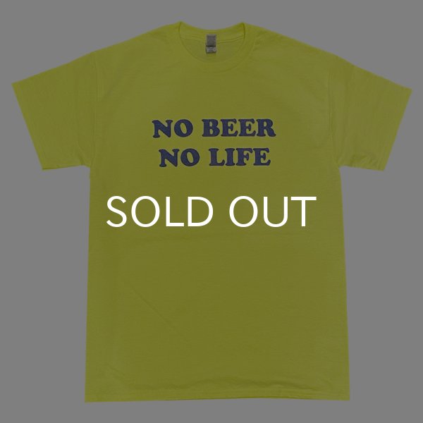 画像1: NO BEER NO LIFE Tシャツ (SAFETY GREEN/NAVY) (1)