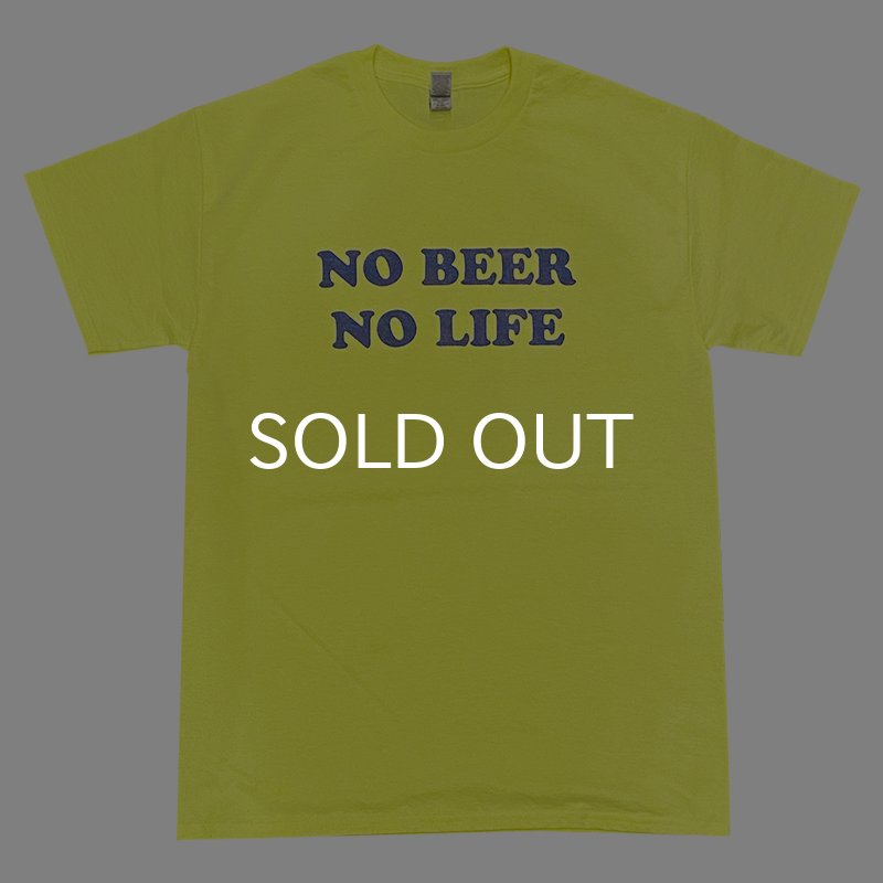 画像1: NO BEER NO LIFE Tシャツ (SAFETY GREEN/NAVY) (1)