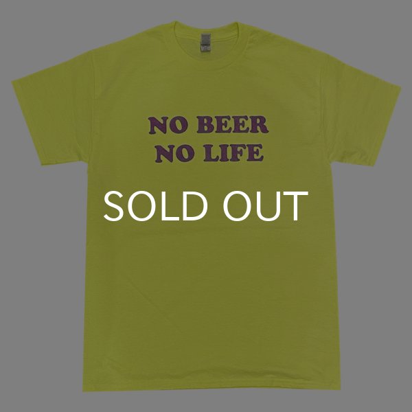 画像1: NO BEER NO LIFE Tシャツ (SAFETY GREEN/PURPLE) (1)