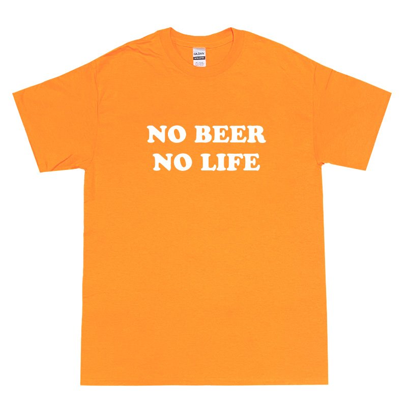 画像1: 【SALE】NO BEER NO LIFE Tシャツ (SAFETY ORANGE/WHITE) (1)