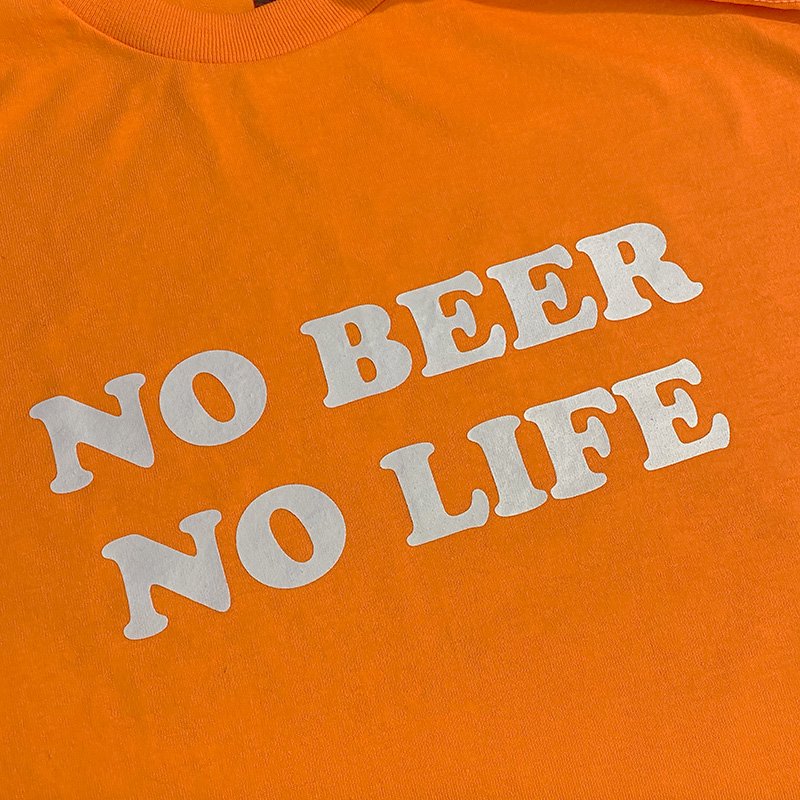 画像2: 【SALE】NO BEER NO LIFE Tシャツ (SAFETY ORANGE/WHITE) (2)