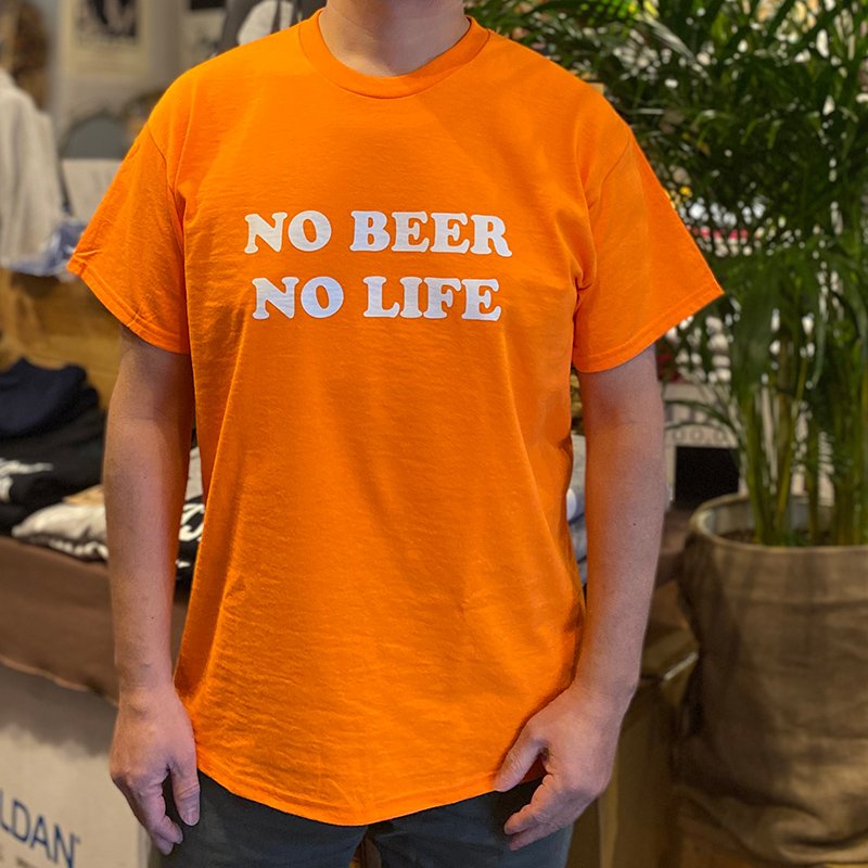 画像3: 【SALE】NO BEER NO LIFE Tシャツ (SAFETY ORANGE/WHITE) (3)