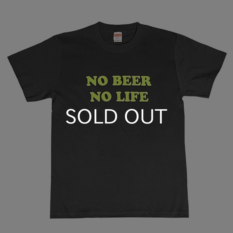 画像1: NO BEER NO LIFE Tシャツ (SUMI/YELLOW GREEN) (1)