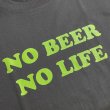 画像2: NO BEER NO LIFE Tシャツ (SUMI/YELLOW GREEN) (2)