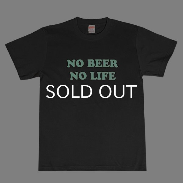 画像1: NO BEER NO LIFE Tシャツ (SUMI/PASTEL GREEN) (1)