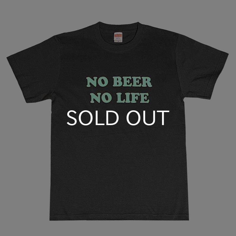 画像1: NO BEER NO LIFE Tシャツ (SUMI/PASTEL GREEN) (1)
