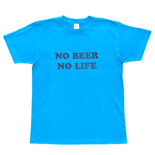 画像1: NO BEER NO LIFE Tシャツ (TURQUOISE/NAVY) (1)