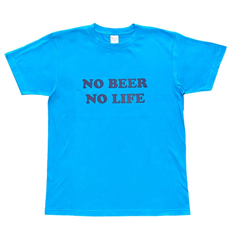 画像1: NO BEER NO LIFE Tシャツ (TURQUOISE/NAVY) (1)