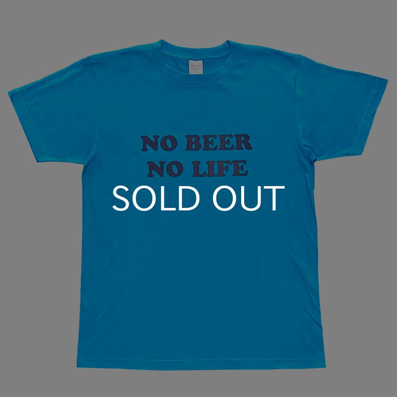 画像1: 【SALE】NO BEER NO LIFE Tシャツ (TURQUOISE/NAVY) (1)