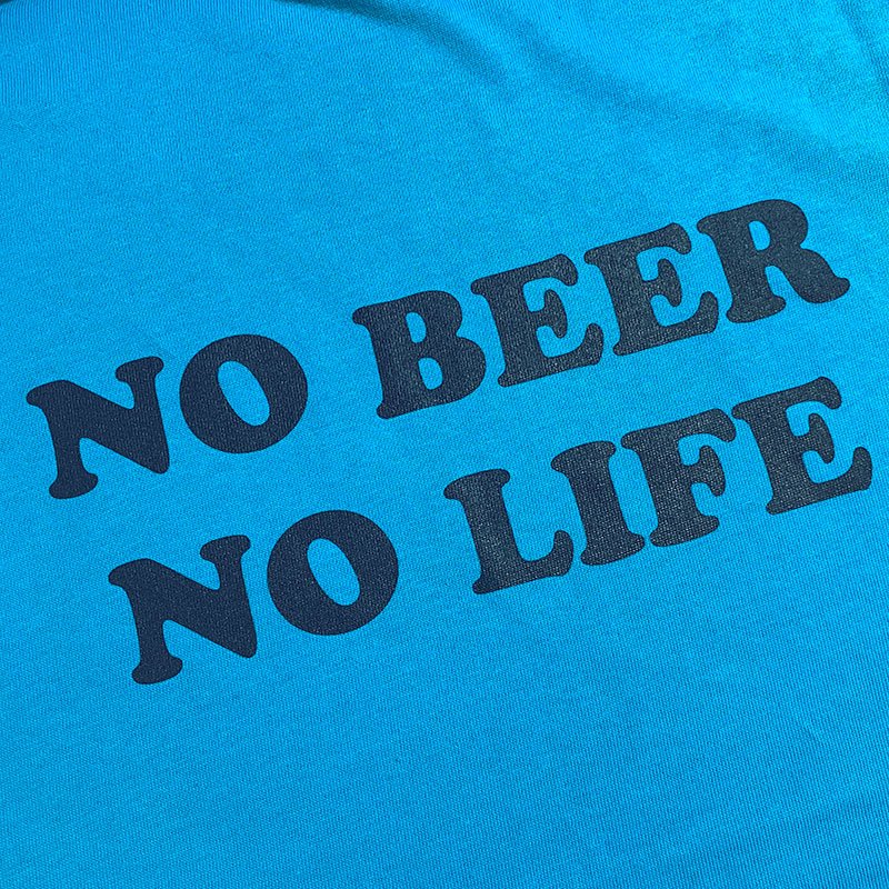 画像2: NO BEER NO LIFE Tシャツ (TURQUOISE/NAVY) (2)